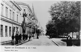 Nygatan flaggprydd 13/7 1905, då Oscar II besökte Gävle för att sammanträffa med Wilhelm II. Mötet skedde i Gävle hamn, där visit utväxlades på fartygen.
