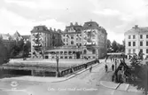 Gäfle. Grand Hotell med Centralbron. Gavleån.