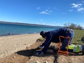 Arbetsbild, undersökning av grav Sandudden, Visingsö socken, Jönköpings kommun