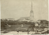 Västerås.
Vy tagen från Lustigkulla, mot Domkyrkan, c:a 1876.