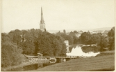 Västerås, Trumslagarskogen.
Vy från trumslagareskogen mot Domkyrkan. C:a 1880.