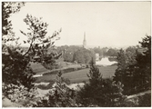 Västerås, Trumslagarskogen.
Vy från trumslagareskogen mot Domkyrkan. C:a 1880.