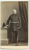 Porträtt på Kapten A.G.P. Hebbe, chef för Vestra Härads kompani foto från 1876, född 1 november år 1807 död år 1898.
