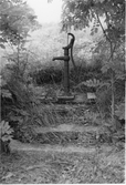 Ingår i dokumentation från 1982 av Guntofta 1:4, tidigare Börje Månsgård. En stentrappa leder upp till vattenpumpen på brunnen utanför köket. Bild 2 visar vyn från köksfönstret med pumpen i förgrunden.