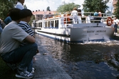 Båten Gustaf Lagerbjälke från Arboga ankommer till Örebro, 1989