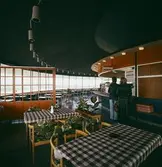 Mat- och kaffeservering på vattentornet Svampen, 1980-tal