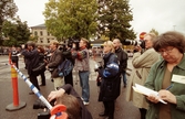Mediamedverkar vid invigningen av Mälarbanan, 1997-10-13