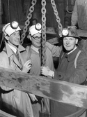 Journalister på studiebesök i gruva, 1954