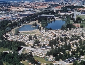 Flygfoto över Gustavsviks camping, 1990-tal