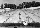 Badgäster vid Gustavsviksbadet, 1960-tal