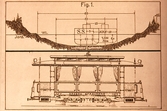Ritning till spårvagn för tilltänkt spår i Örebro, 1917