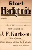 Inbjudan till stort offentligt möte, ca 1900