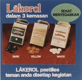 Läkerol i Indonesien december 1983.