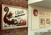 Fasad reklam utanför butik i Belgien 1978.