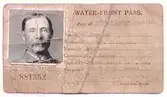 Waterfront pass för Fred Swanson, 1918