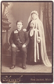 Bröllopsfoto på emigranten Israel Larson och Minnie Gustafson