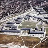 Flygfoto över Markbacken, 1960-tal