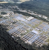 Flygfoto över Brickebacken, 1970-tal