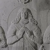 Vänersborgs kyrkas vapenhus. Belfrages gravsten