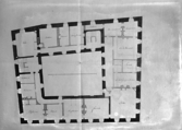 Västerås slott. Planritning, översta våningen, C. Hårleman, 1742,
