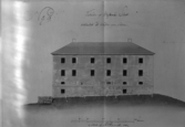 Västerås slott. Fasadritning, norra längans ytterfasad, uppmätning P.W. Palmroth 1814.