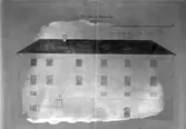 Västerås slott. Ritning, norra längans ytterfasad före 1920,