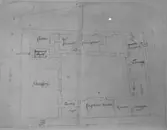 Västerås slott. Planritning från 1600-talet av våningen en trappa upp.