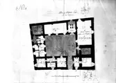 Västerås slott. Planritning av nedre våningen (bottenvåningen), uppmätning P.W. Palmroth 1814.