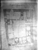 Västerås slott. Planritning av första våningen (=bottenvåningen). Uppmätning L.P. Nordstedt 1840-talet.