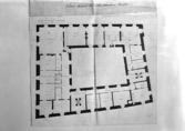 Västerås slott. Planritning översta våningen, tre trappor upp. Uppmätning J. Enander 1817.
