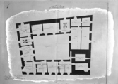 Västerås slott. Planritning av halvvåningen (= en trappa upp). Uppmätning J. Enander 1817.