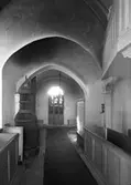 Interiör av  Björksta kyrka före renoveringen.
Mot södra ingången.
Västerås.