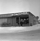 Entré till konditori vid busstationen, efter 1963