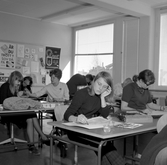 Elever målar på Virginska skolan, 1960-tal