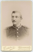 Porträtt på Militär på I12 Jönköping. Christer Malkolm Hugo Key-Åberg född1858-09-10 och död1922-10-19.