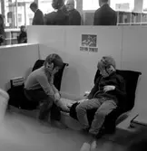 Musikhörna i Brickebackens biblioteket,1970-tal