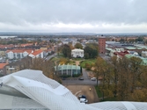 Vänersborgs kyrka. Utsikt över Vänersborgs museum från kyrktornet