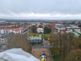 Vänersborgs kyrka. Utsikt över Vänersborgs museum från kyrktornet