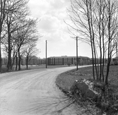 Öknavägen med Baronbackarna från norr innan motorvägen byggdes, 1960-tal