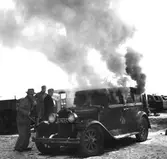 Bilbrand för att undersöka hur en bilbrand utvecklas