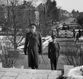 Överste Bjarne Natt och Dag när han 1955 anlände till T1 för att tillträda som chef.