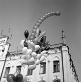 Olika ballonger såldes på Hindersmässan, 1960-tal