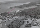 Flygfoto över Born, Rättvik kommun, år 1950.