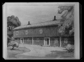 Akvarell av Ferdinand Boberg. Bergsmansgården, Siggebohyttan, Örebro län,
