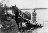 Arbete vid Lund med vält, 1920-tal