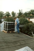 Pappläggning på tak på Bofinkstigen 6 i Örebro, 1992