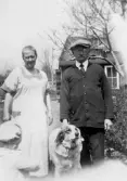 Par med hund i Brockton i USA, 1930-tal