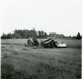 Dingtuna, Vångsta.
Slåttermaskin dragen av traktor. 1936.