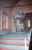 Predikstolen i Skagershults gamla kyrka, 1967