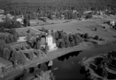 Flygfoto över kyrkan, Malung.